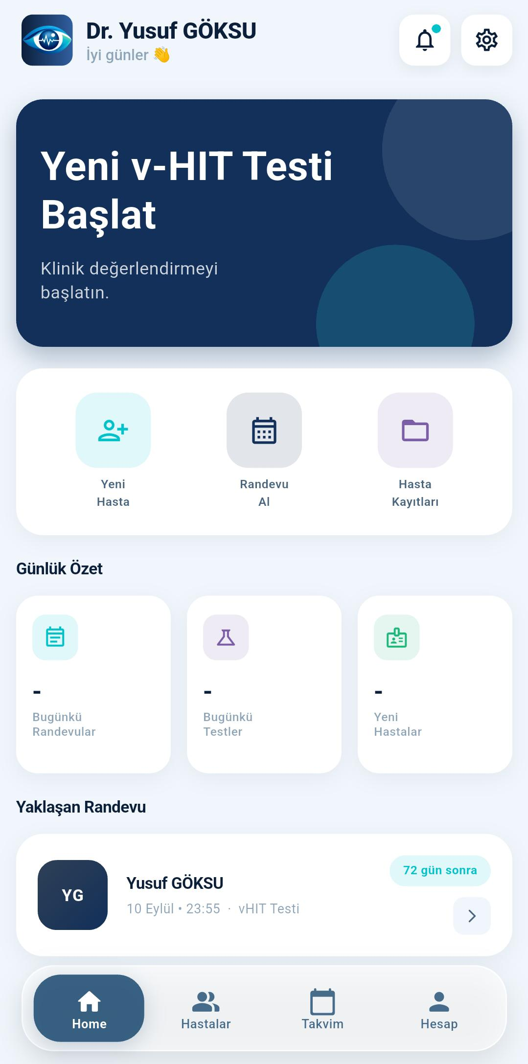 v-HIT Vision ana ekran görüntüsü